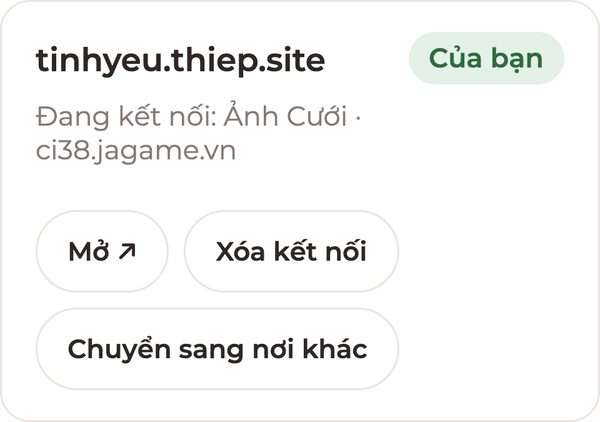 Tên miền hiện Đang kết nối Ảnh Cưới
