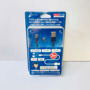 Cap sạc 3m nam châm Cyber cho Ps4,Ps5,Pro control (type C+Micro Usb - Usb)